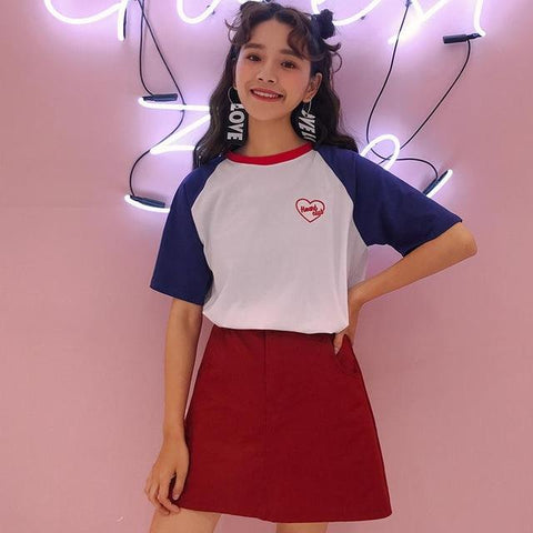 Embroidered Aesthetic Heart Club Tee