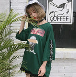 Oversized Printed Face Grunge Tee