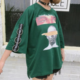 Oversized Printed Face Grunge Tee