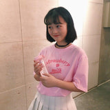 Japanese Kawaii Strawberry Milk Tee