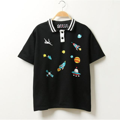 Embroidered Patches Fun Top