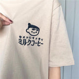 Embroidered Japanese Cartoon Tee