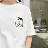 Embroidered Japanese Cartoon Tee