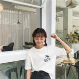 Embroidered Japanese Cartoon Tee