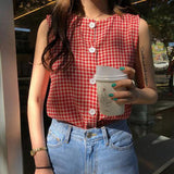 Plaid Sleeveless Top