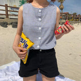 Plaid Sleeveless Top