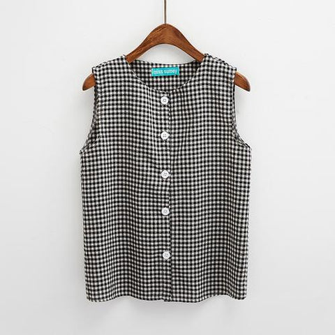 Plaid Sleeveless Top