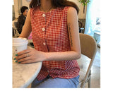 Plaid Sleeveless Top